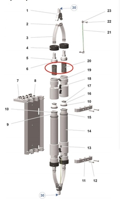 1020805 Black Pinch Valve Powder Coating Gun Parts For Pp07 Machine