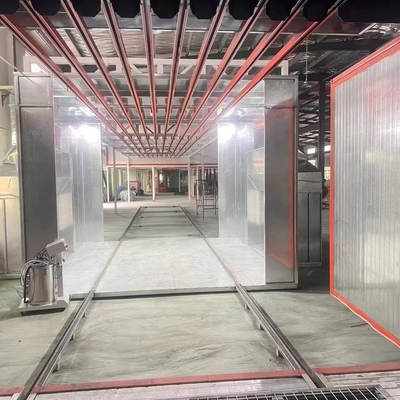 Semi Automatic Slide Frame Spraying Assembly Line Powder Coating Line Powder Coating