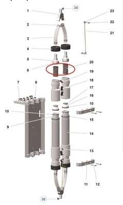 1020805 Black Pinch Valve Powder Coating Gun Parts For  Pp07 Machine
