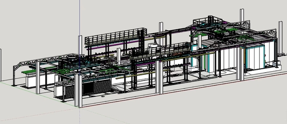 Horizontal Aluminum Profile Power Free Conveyor System Powder Coating Line