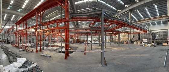 Horizontal Aluminum Profile Power Free Conveyor System Powder Coating Line