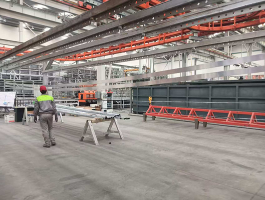 Horizontal Aluminum Profile Power Free Conveyor System Powder Coating Line
