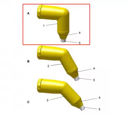 1009139 PA03 Angle Body 90 Degrees Complete Angular Nozzle of Ga03 Powder Coating Spare Parts