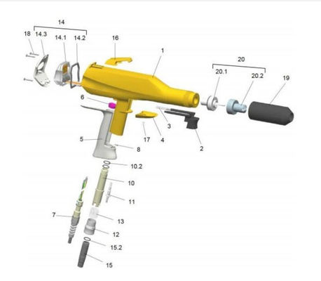 1002100 Powder Coating Spray Machine Complete Gema Optiselect Gm02 With 6m Cable Replacement