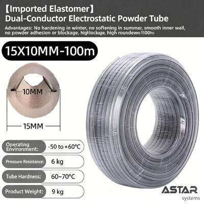 Elastomer Twin-Wire Electrostatic Powder Hose 33*25 16*11 15*10 16*11 18*12 MM for Powder Coating