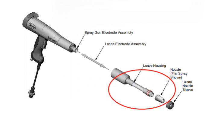 1093605 300 MmPowder Coating Gun Custom OEM Support Polished Surface Lance Extension 2
